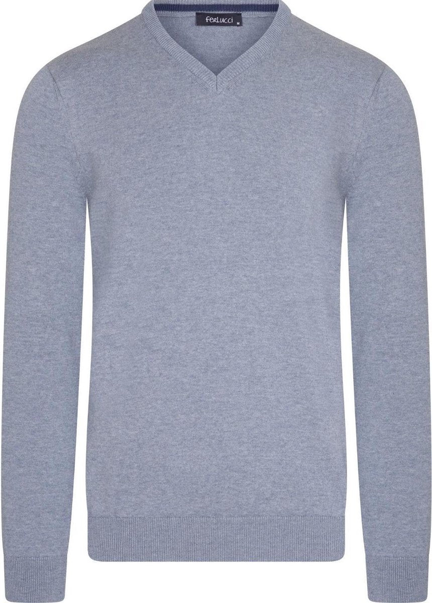 Ferlucci – Exclusieve Heren Trui met V-Hals - Indigo