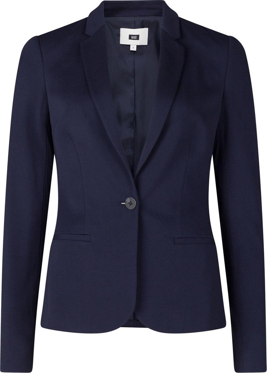 WE Fashion Dames tricot getailleerde stretch blazer