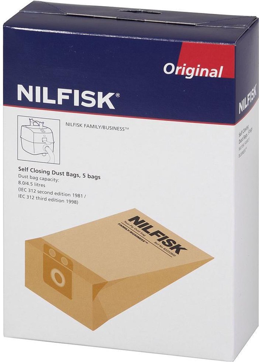Nilfisk Family/Business - papieren stofzuigerzakken - 4 stuks