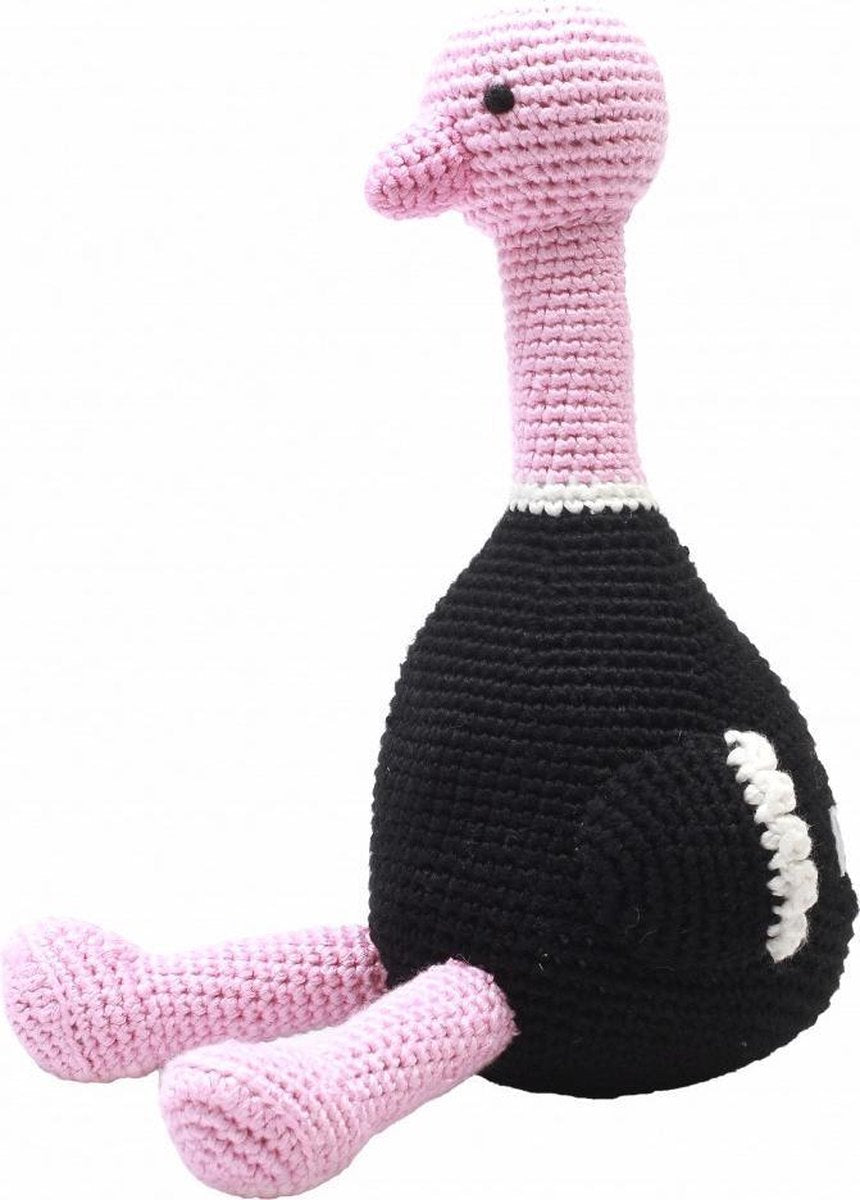 Naturezoo Knuffeldier Struisvogel Gehaakt 20 Cm Roze
