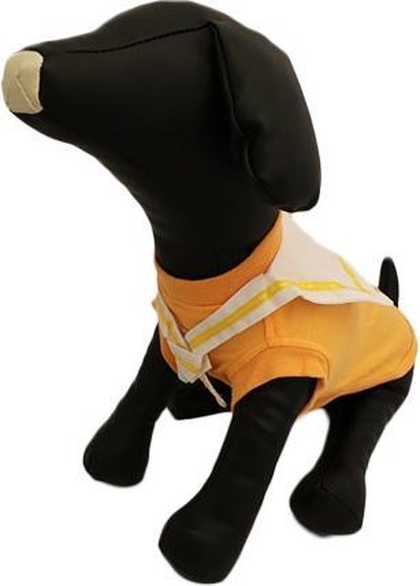 Wit met oranje marine shirt voor de hond - M ( rug lengte 28 cm
