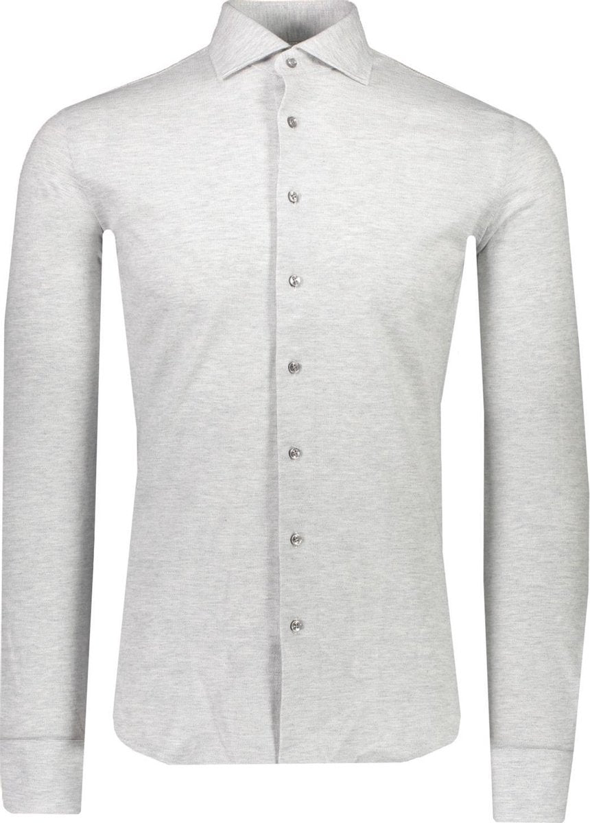 Profuomo   Overhemd Grijs Normaal - Maat UK14.5-EU37 - Heren - Lente/Zomer Collectie - Katoen