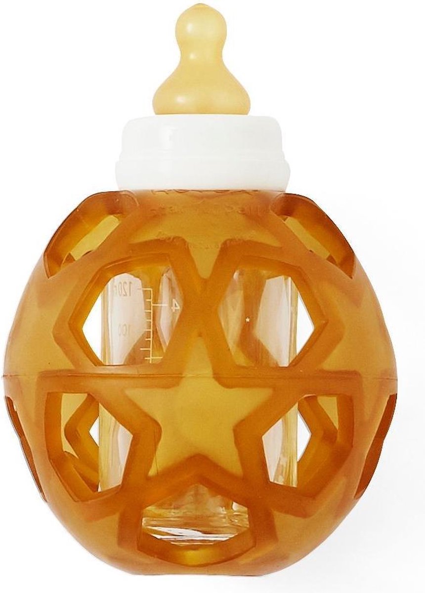Hevea drinkfles - glas - Met Speelbal - 0+ - dop wit