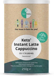 MCT Poeder Keto Koffie Zoet Cappuccino Go-Keto 250gr