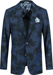GENTS | Colbert Heren denim print blauw 0103 Maat 52