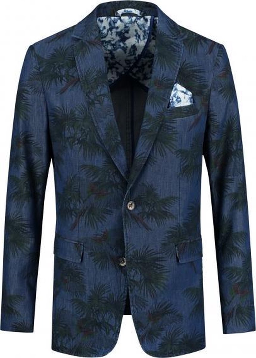 GENTS | Colbert Heren denim print blauw 0103 Maat 52