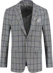 GENTS | Colbert Heren ruit grijs-blauw 0101 Maat 48
