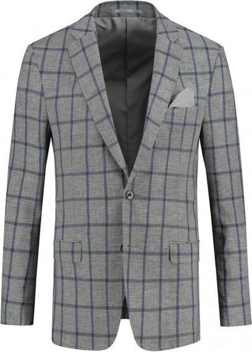 GENTS | Colbert Heren ruit grijs-blauw 0101 Maat 48