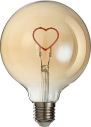 J-Line Ledlamp In Doos Hartje Glas Roze/Goud E27