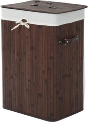 Bamboe wasmand 72 L - Luxe wasmand - Wassorteerder - Donkerbruin - L40 x B30 x H60 cm