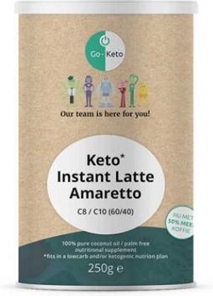 Go-Keto Instant latte amaretto 250 gram