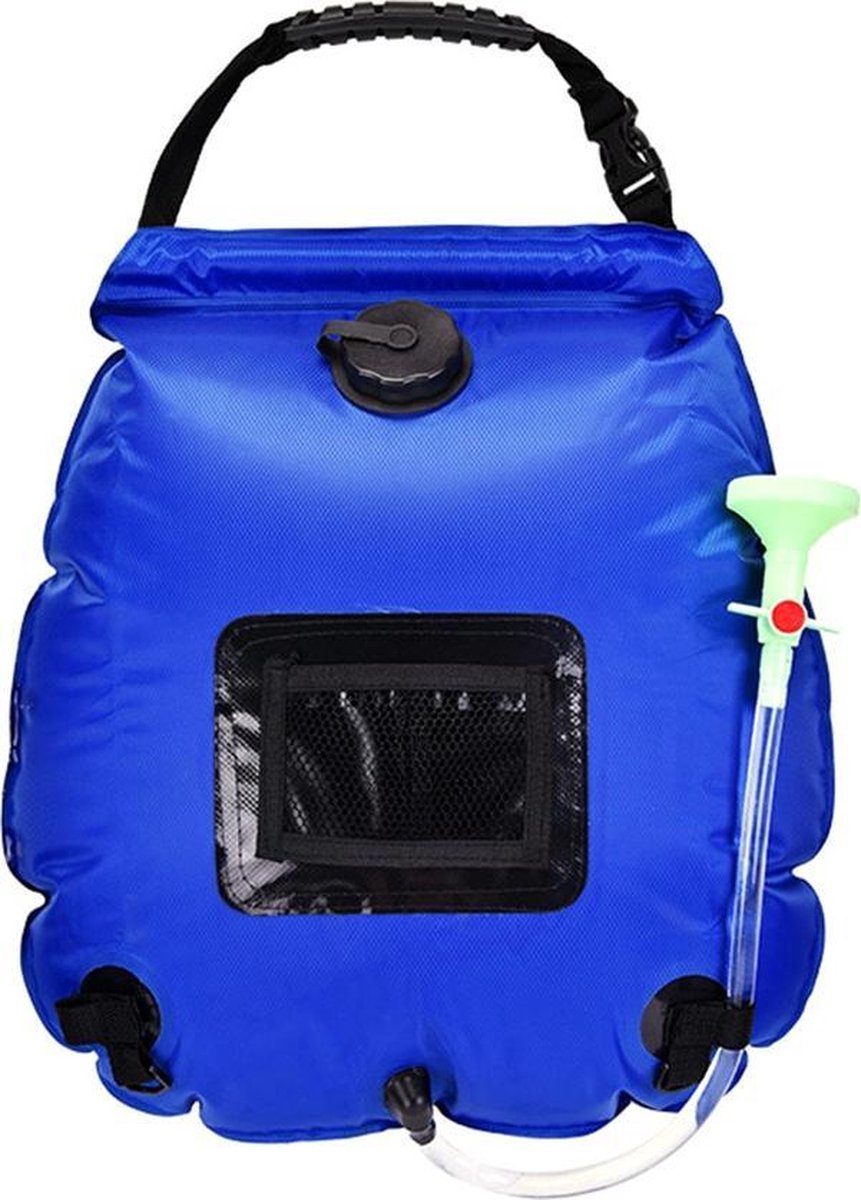 Baymate 20L Water Zakken Outdoor Camping Douche Tas Zonne-energie Draagbare Vouwen Wandelen Klimmen Bad Apparatuur Douchekop Schakelbaar Blue