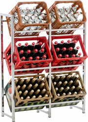 Clp Lennert Krattenrek - Chroom look 112 x 91 x 31 cm (voor 6 kratten)