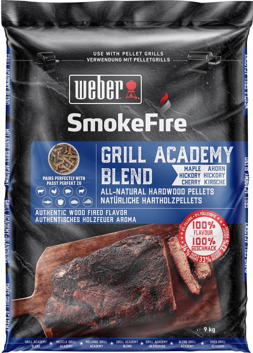 Weber Wood Pellets Grill Academy Blend - SmokeFire Hardhout pallets 9KG
