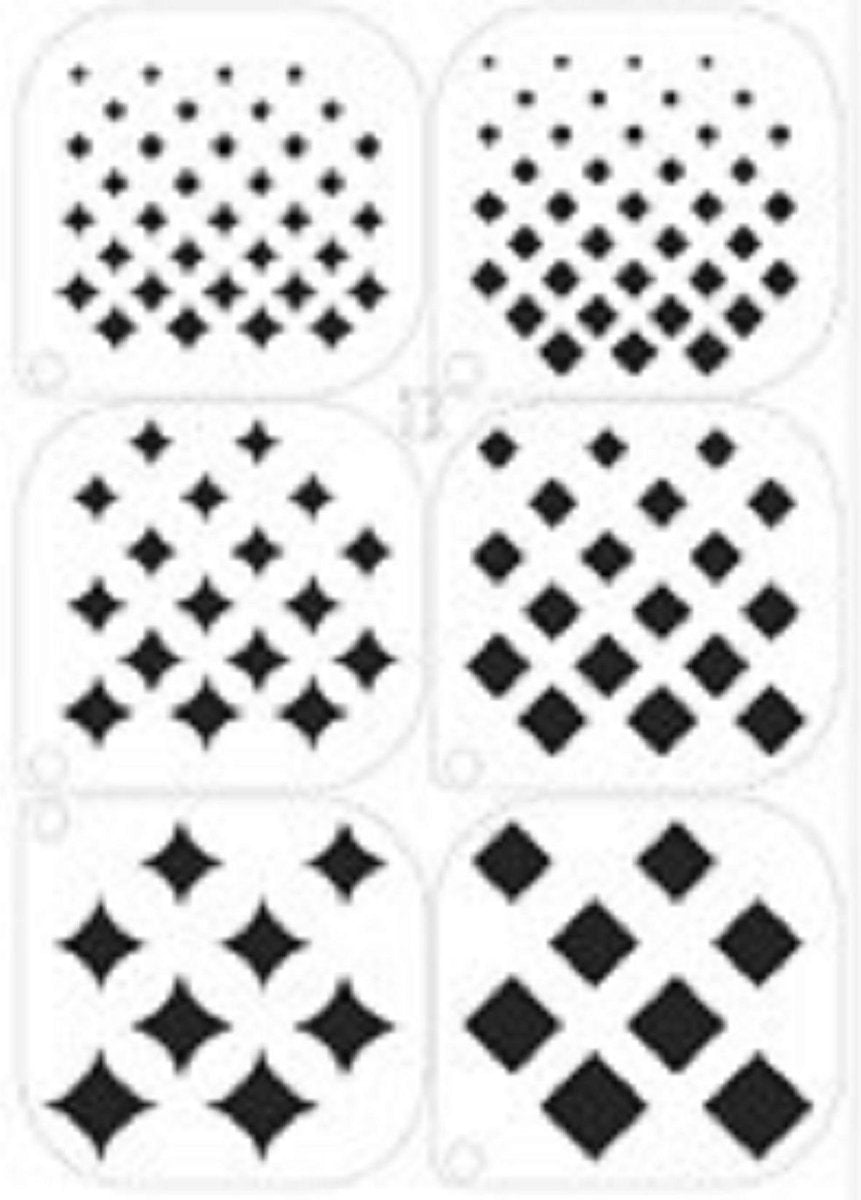 schminksjablonen - ruiten - 6 assorti