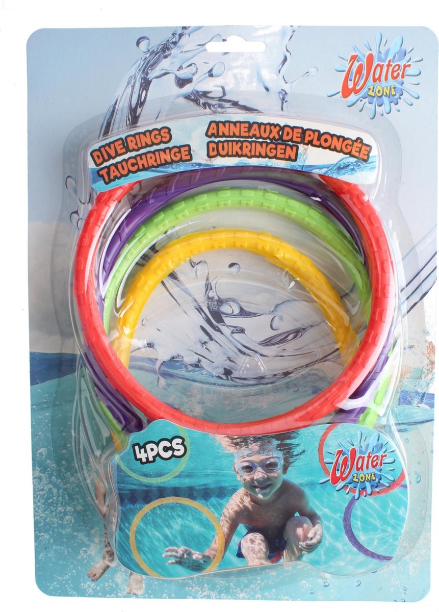 Water Zone Duikringen Junior 15 Cm 4 Stuks Multicolor