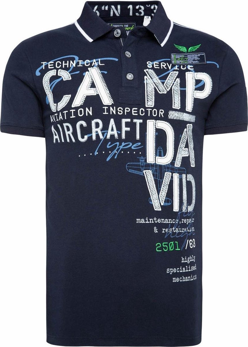 Camp David ® Polo met labelapplicaties en tapes