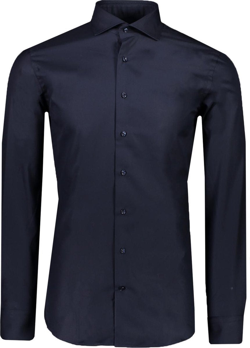 Profuomo   Overhemd Blauw Getailleerd - Maat UK14.5-EU37 - Heren - Never out of stock Collectie - Katoen
