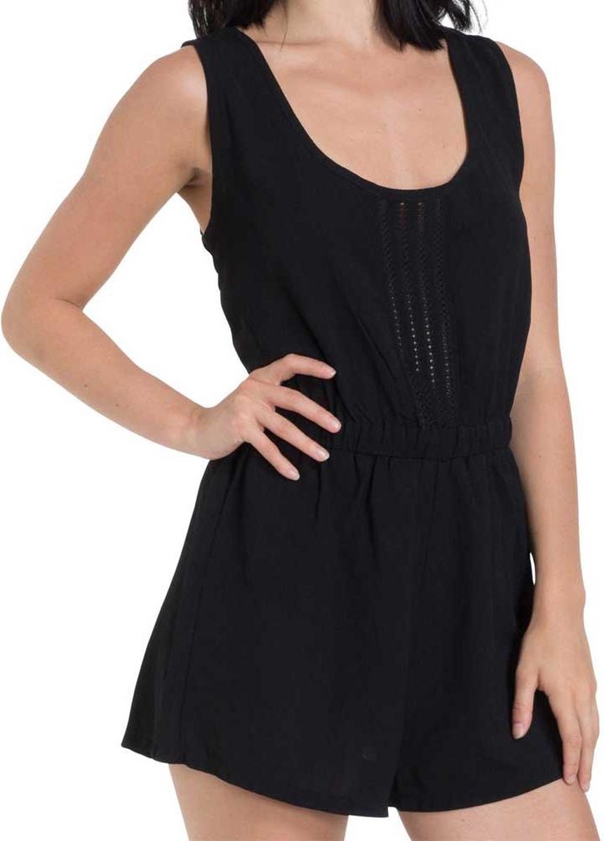 Jawbreaker Playsuit -L- Trim and black crepe Zwart