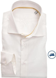 Ledub Modern Fit overhemd - beige twill - Strijkvrij - Boordmaat: 47