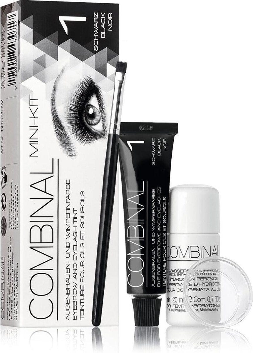 Combinal Wenkbrauw- en Wimperverf Zwart Kit