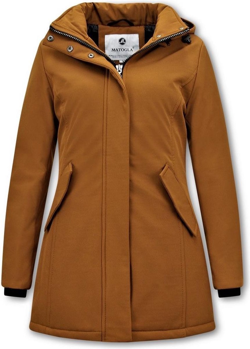 MATOGLA Dames Winterjas Parka - Slim Fit - Bruin