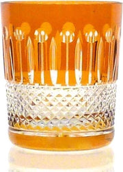 Kristallen whiskeyglazen  - Whiskyglas CHRISTINE - amber - set van 2 glazen - gekleurd kristal