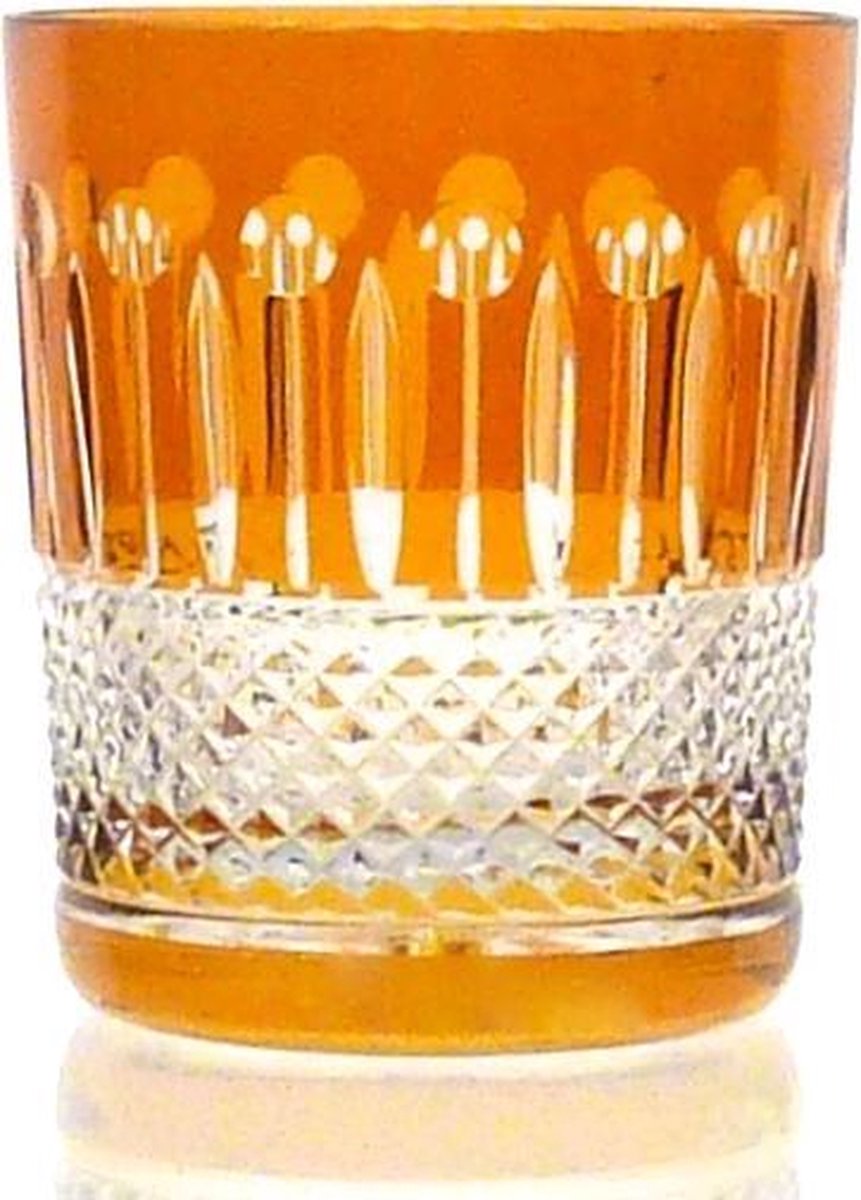 Kristallen whiskeyglazen  - Whiskyglas CHRISTINE - amber - set van 2 glazen - gekleurd kristal