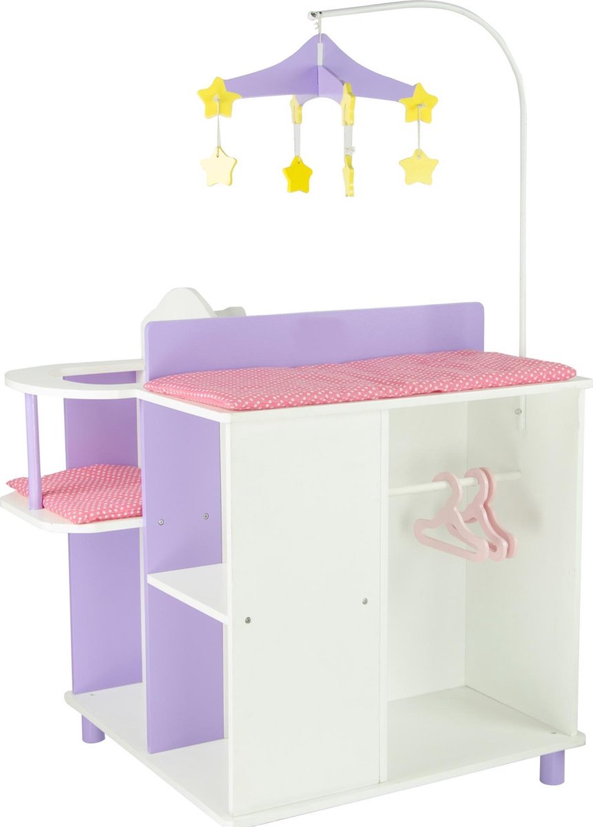 Houten poppenverschoontafel met opbergruimte Olivias World TD-0203A