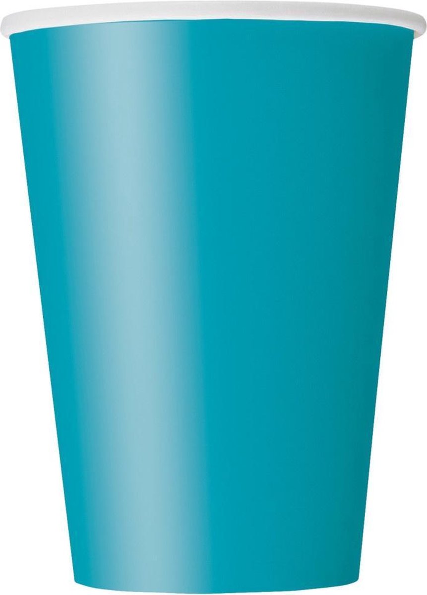 Unique Feestbekers Turquoise 355 Ml 10 Stuks
