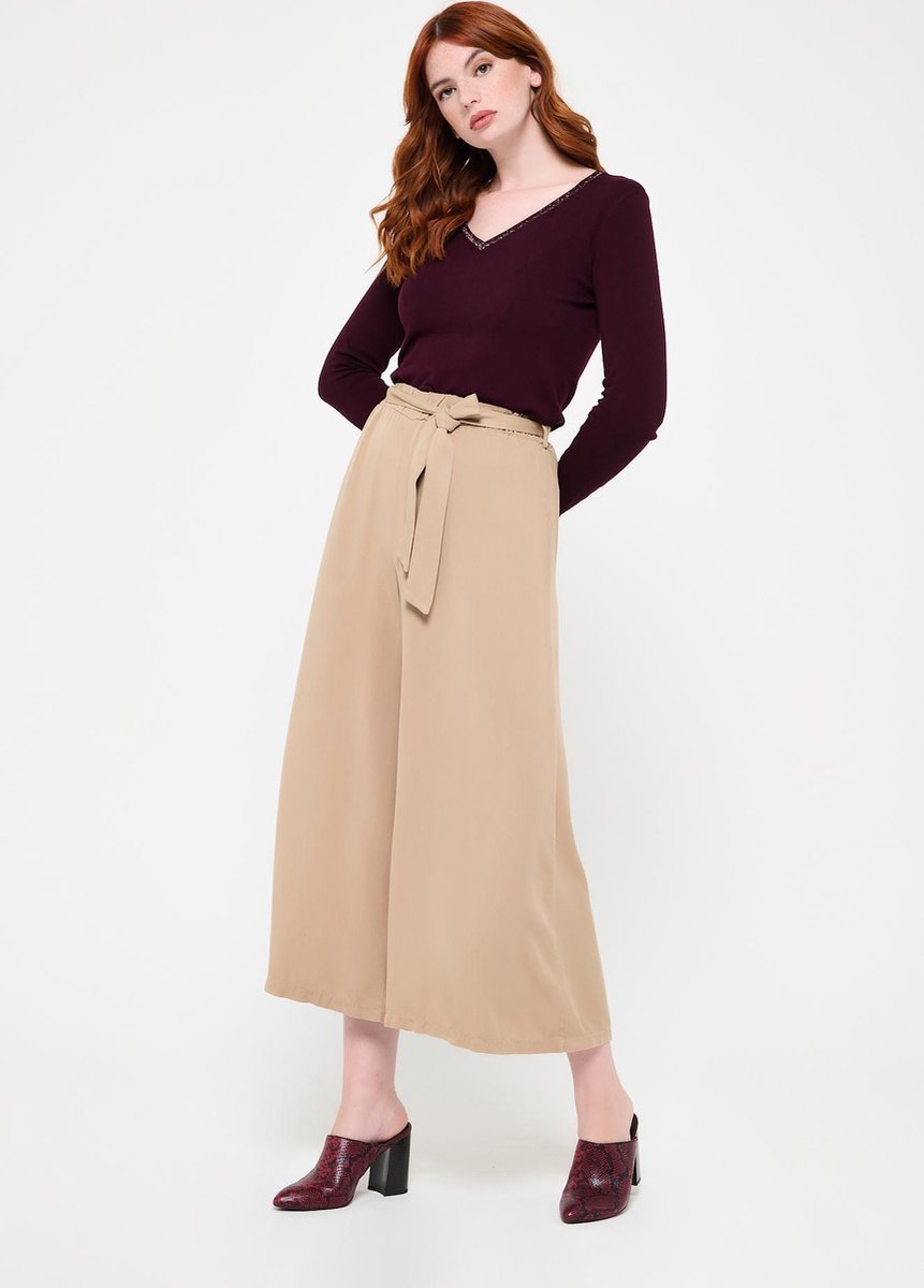Wijde broek - Camel