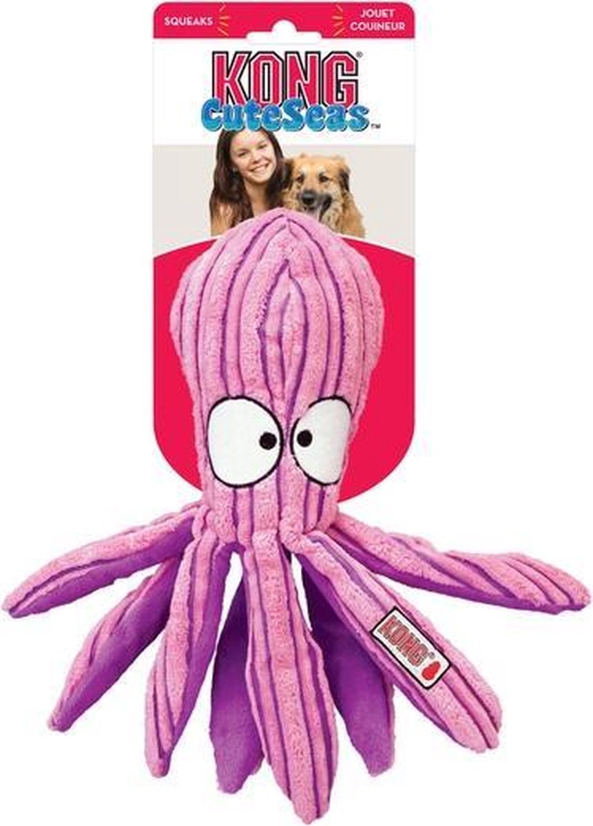 Kong - Octopus hondenknuffel - Ingebouwde pieper met knispergeluid - 16CM - S