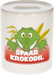 Kinder spaarpot met krokodillen print 9 cm