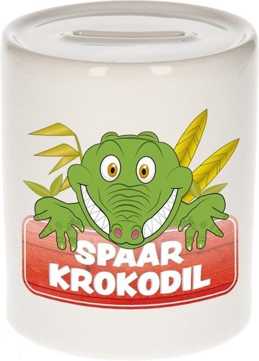 Kinder spaarpot met krokodillen print 9 cm
