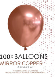 100 chrome 5 inch kleine ballonnen koper.