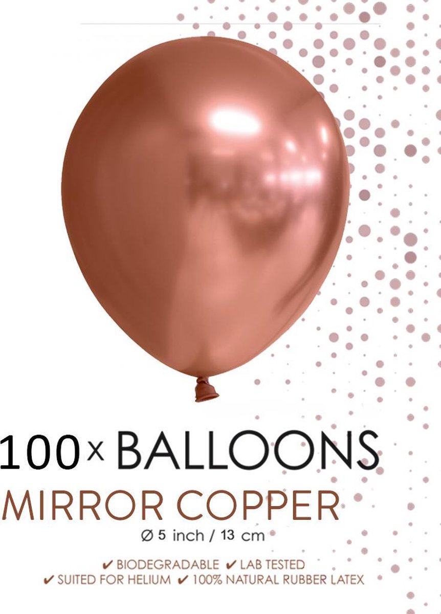 100 chrome 5 inch kleine ballonnen koper.
