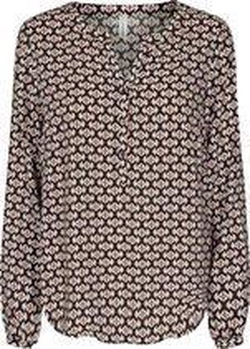 Soyaconcept SC-Madelin 2 kleur grape met all over print en gedeeltelijke knoopsluiting maat S