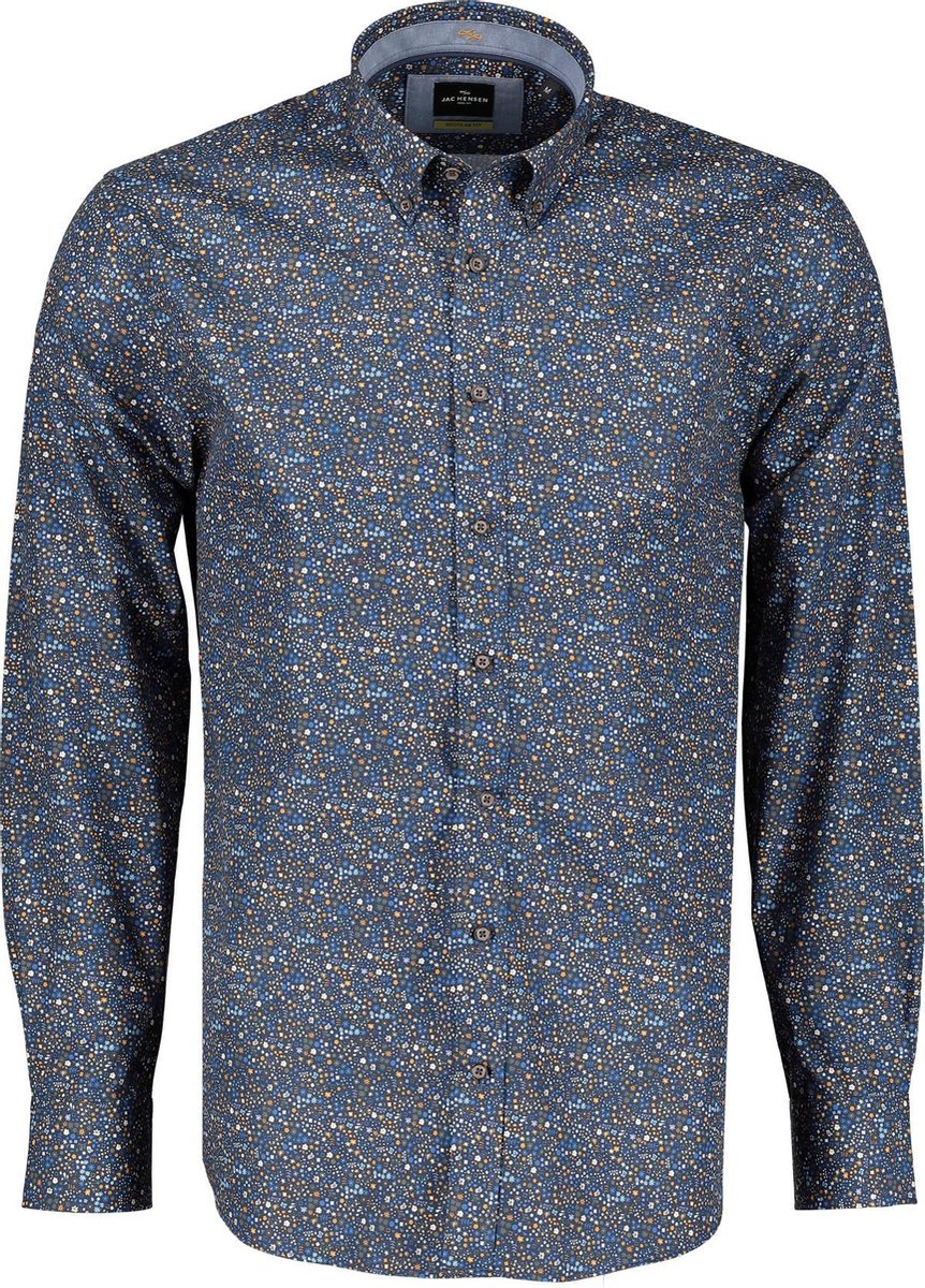Jac Hensen Overhemd - Regular Fit - Blauw - 3XL Grote Maten