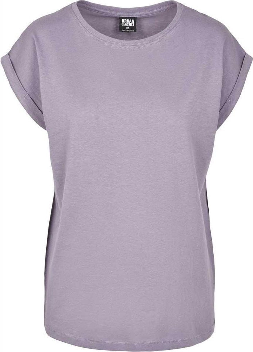 Urban Classics Dames Tshirt -S- Extended Shoulder Paars