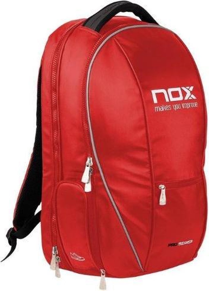 Nox Padel Tennis Rugzak Pro Series Rood - Geschikt voor 2 Rackets - Inclusief schoenen vak