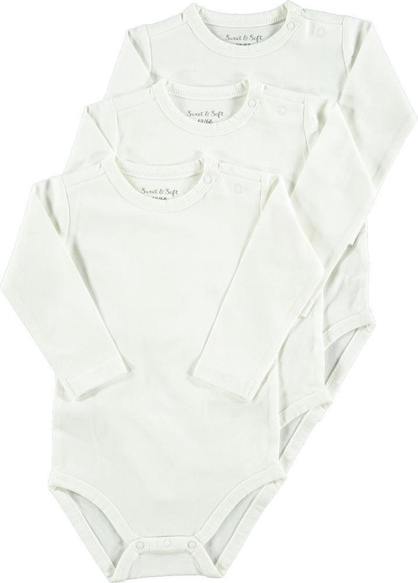 Zeeman romper biologisch katoen - maat 98/104 - wit - 3 stuks