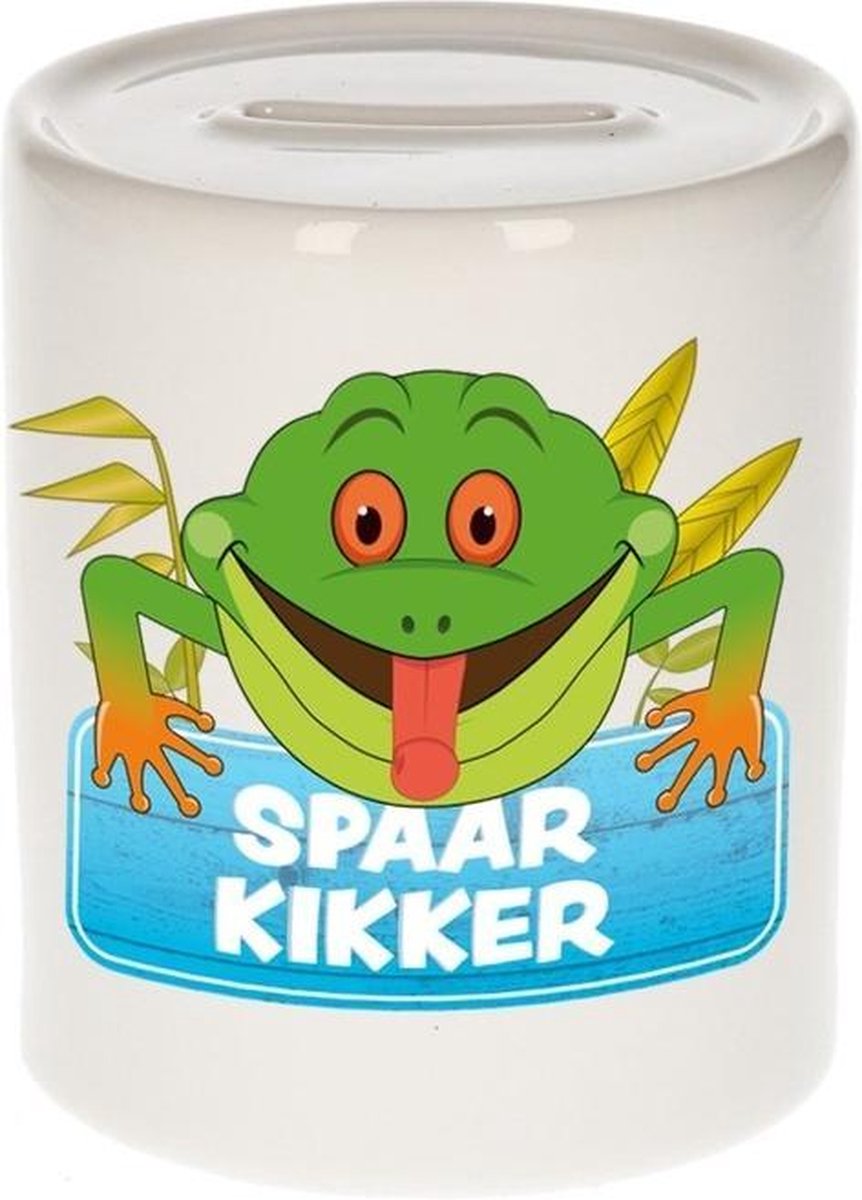 Kinder spaarpot met kikker print 9 cm