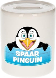 Kinder spaarpot met pinguins print 9 cm