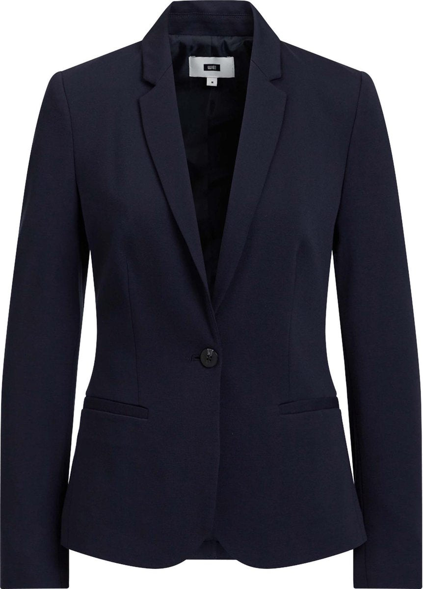 WE Fashion Dames tricot getailleerde stretch blazer