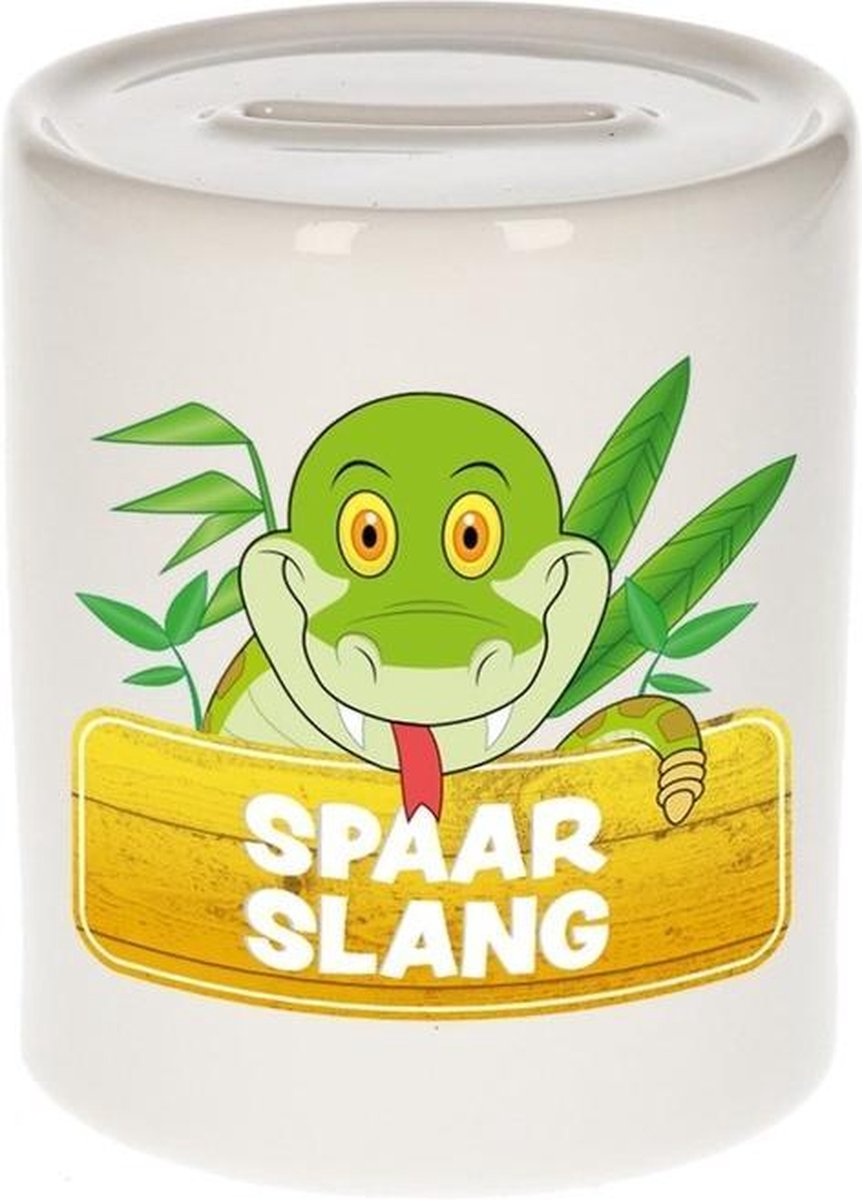 Kinder spaarpot met slangen print 9 cm
