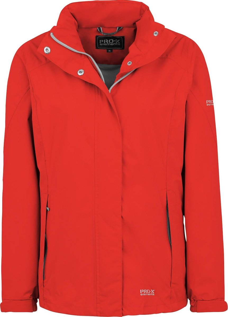 Pro-X Elements - Opbergbare regenjas voor dames - Carrie - Robijnrood - maat 46EU
