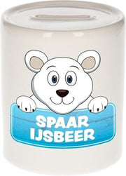 Kinder spaarpot met ijsberen print 9 cm