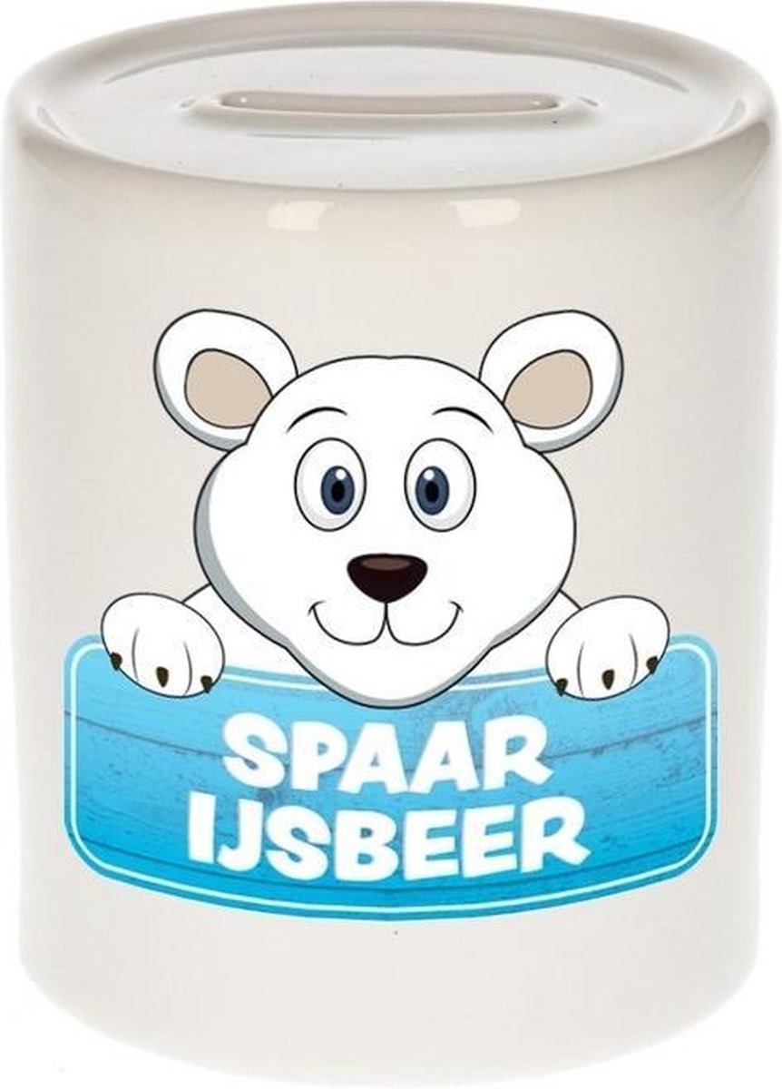 Kinder spaarpot met ijsberen print 9 cm