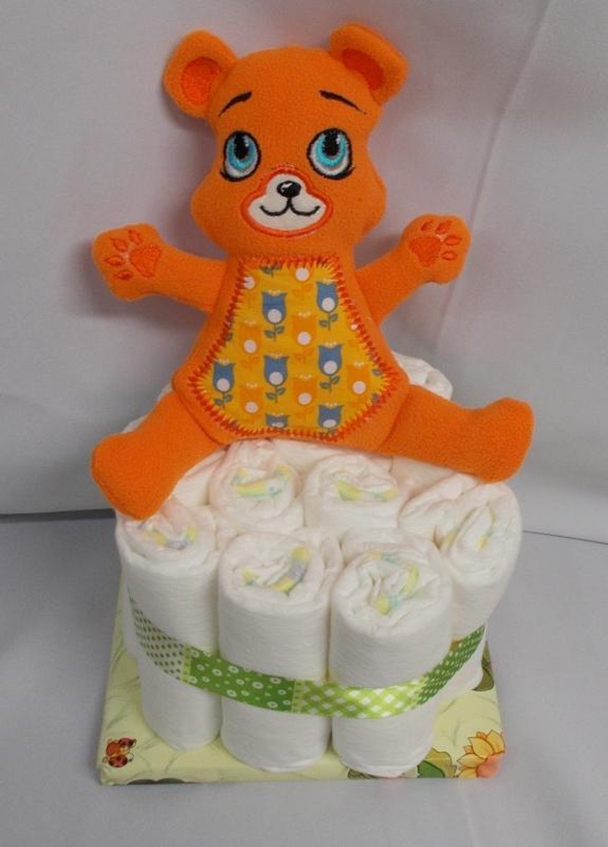 1 laag pampertaart beertje ted oranje
