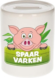 Kinder spaarpot met varkens print 9 cm